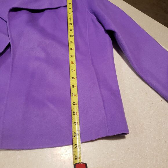 Talbots Jacket Womens XLp Purple Wool Cardigan Open Sweater Blazer Minimalist - Picture 9 of 9
